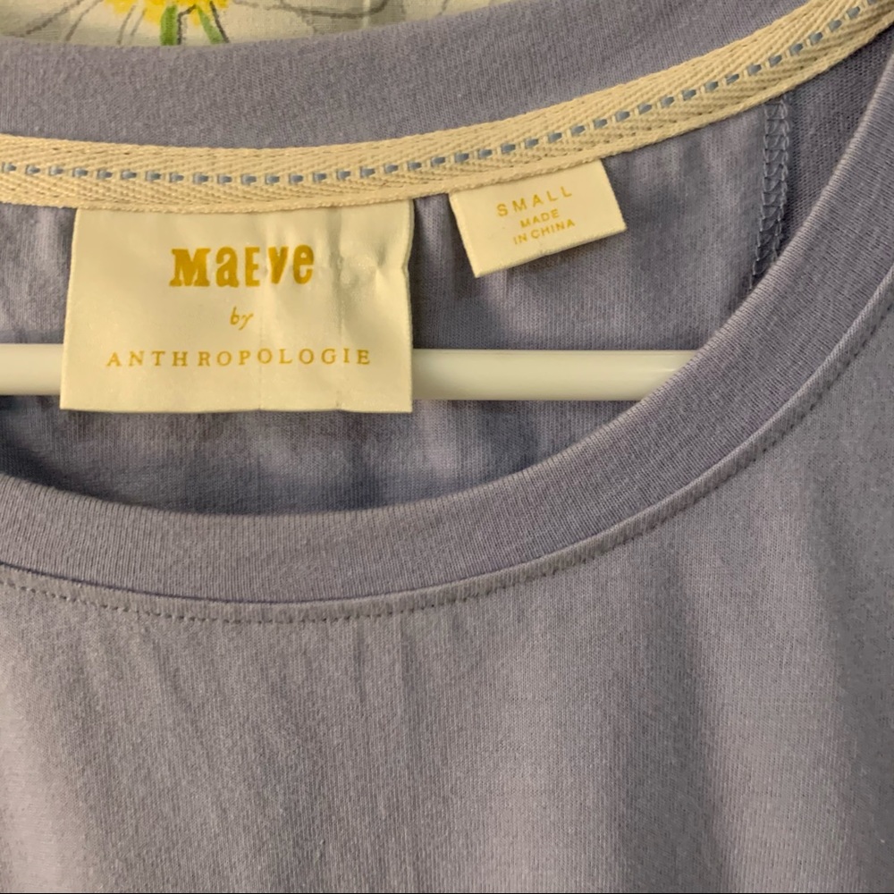 Anthropologie Maeve pastel light blue faux wrap basic t shirt - Picture 5 of 6